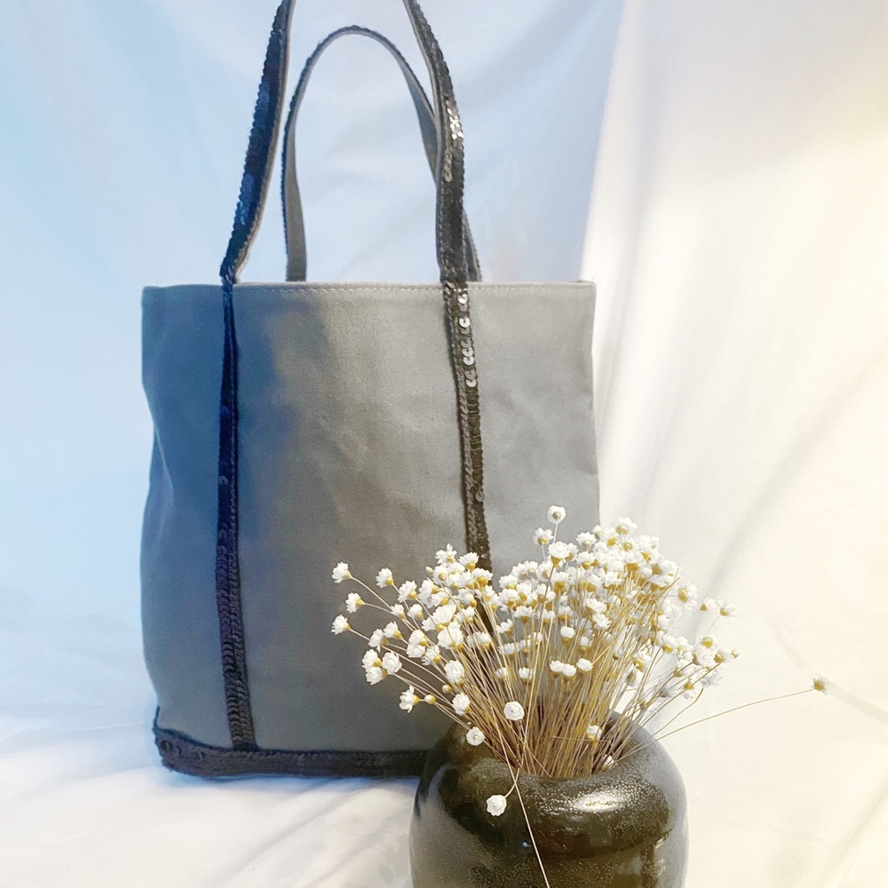 Classic Vanessa Bruno jeans blue sequins lined bag
